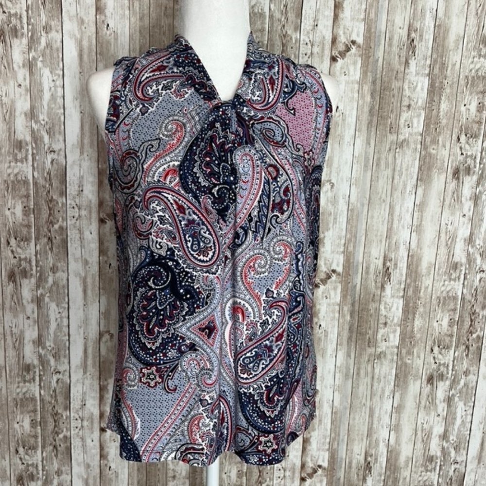 Women's Tommy Hilfiger Sleeveless Paisley Blouse size Medium